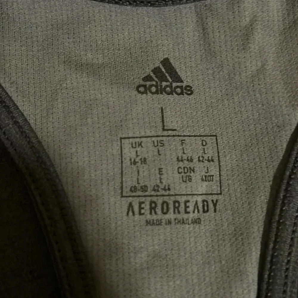 Adidas Aeroready Dark Gray Athletic Top Size L - Picture 6 of 6